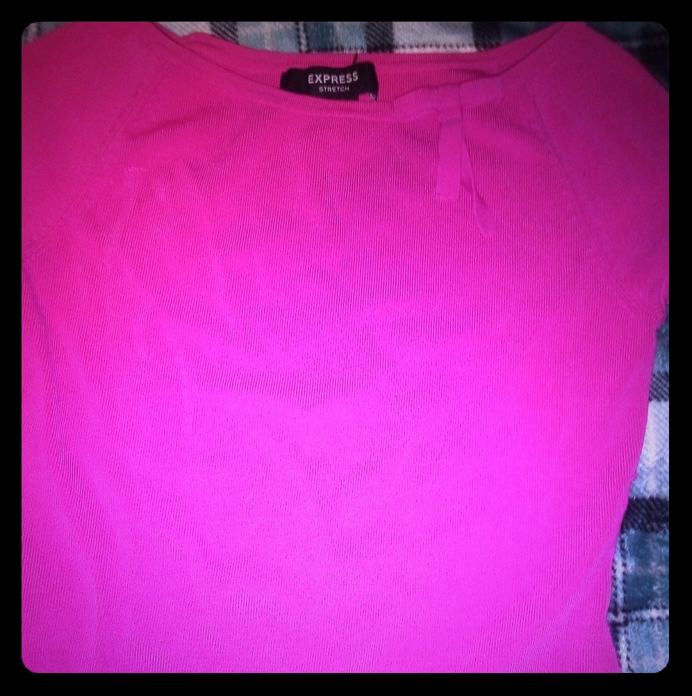 Express stretch pink short-sleeve shirt